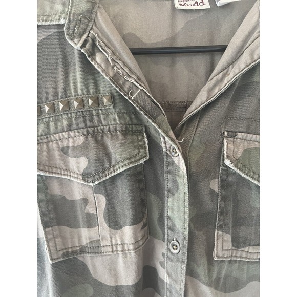 Mudd Camo Apocalyptic Military Army Snap Button Up Long Sleeve Shirt Small Rare - Picture 4 of 9